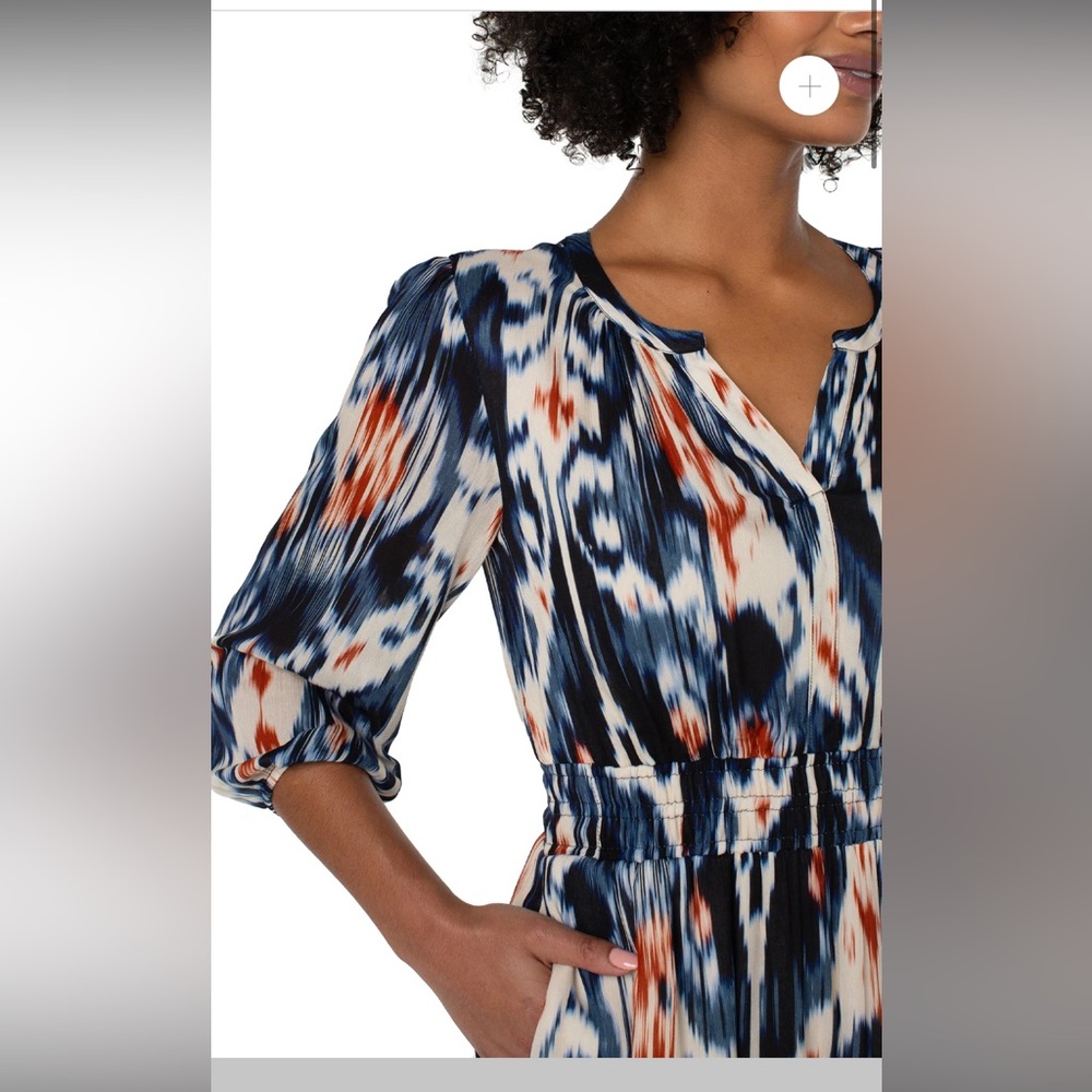 Liverpool Blue and Orange Maxi Dress - Picture 4 of 6